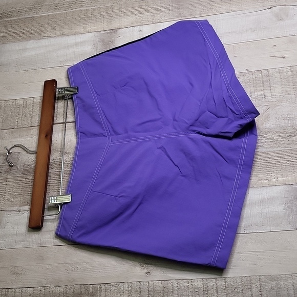 L.l. Bean Nylon Shorts. Purple & Black. Size 14 - Picture 2 of 7
